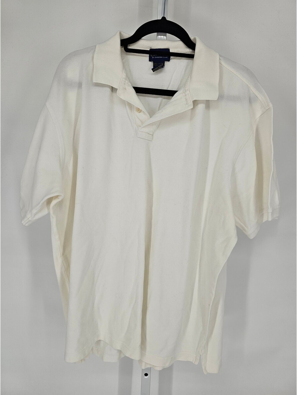 Club Room by Charter Club Mens Sz XXL Short Sleeve Polo Shirt White Cotton